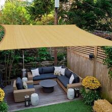 Malla Sombreadora, Toldo Rectangular, Lonas para Exteriores, Sombra Toldo para Jardin, 98 Sombra Exterior, Polietileno Alta Densidad para Patio Jardn, Piscina y Actividades al Aire Libre Negro, 4*6 - Beige + 4*6 - Ver 2