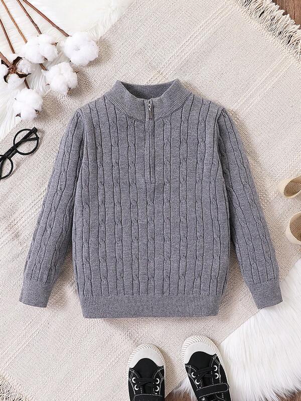 1pc Fashionable Plaid Asymmetrical Polo Collar Long Sleeve Pullover Shirt For Toddler Boys