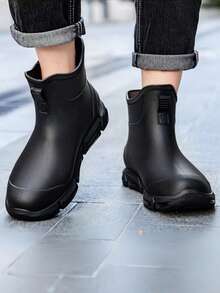 Fesd Ts 德式时尚男士短款雨靴，情侣成人防水防滑耐用橡胶鞋，适合厨房工作、户外洗车、露营、钓鱼、海滩、运动、家务，四季皆宜