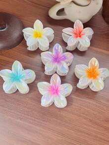 1/3/6 piezas Pinzas para el cabello con flores margaritas arcoíris, Pinzas para el cabello ombre, Accesorios de moda para el cabello adecuados para la playa, sesiones de fotos, uso diario, accesorios de otoño/invierno, Pinza para el cabello de invierno