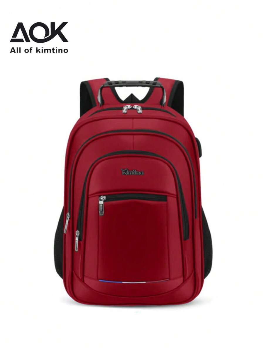 Unisex Backpack Water Resistant Waterproof Reinforced Steel Cable For School Travel Social Elegant Great Promotion Random Model Shipping - 酒紅色 - 查看 1