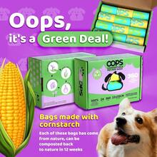 OOPS Compostable Dog Poop Bags Certified Compostable Unscented 360 Counts 24 Rolls Pet Waste Bags Strong Extra Thick Leak Proof Poo Bag Rolls For Dogs And Cats 22 X 33 CM Yellow Green