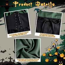Coume Women Renaissance Costume Traditional Irish Dress Fairy Medieval Ears For Halloween Cosplay Party(Small,Green, Black){"Color_name":"Green","Size_name":"Black"} - 綠色 - 查看 4