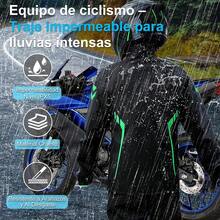 Impermeable Motociclista Hombre y Mujer, Chamarra para Motociclista Hombre y Pantalón Impermeable, con Reflejos, Entrepierna Amplia, Transpirable, Comodidad y Duradero - Negro - Ver 4