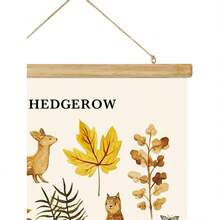 Vintage Hanging Posters, Decorative Flower Wall Art Prints, Printed On Linen With Wood Frames, Ready To Hang - Hedgerow Nature - View 2