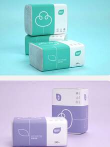 6 Packs/Set Plant Care Facial Tissues, 4-Ply Large Pack Tissue Paper, Economical Household Napkin Tissues - Multicolor - View 4