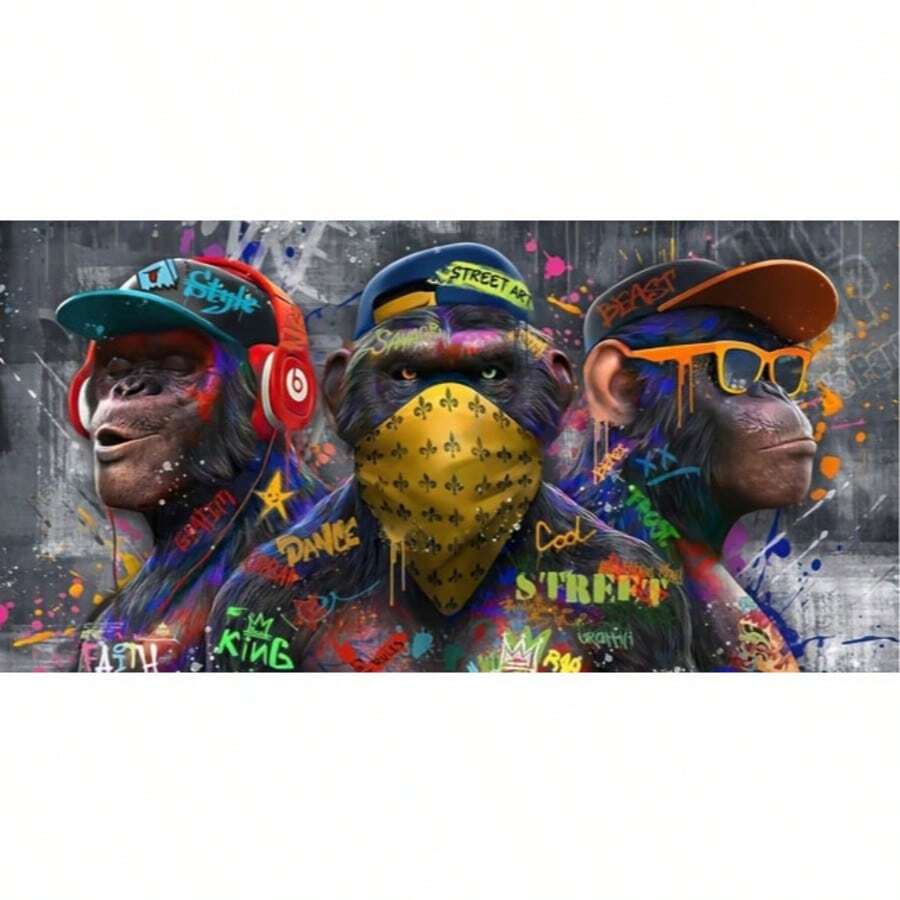 1 peça 40*70 cm/15,7*27,5 pol. Pintura diamante - Padrão animal grafite, Kit de pintura diamante artesanal faça você mesmo para ponto cruz, Presente decorativo, Presente de aniversário, Conjunto de pintura diamante para iniciantes em mosaico bordado com diamante adulto, Decoração de casa para sala de estar, Quarto, Presente artístico surpresa, Sem moldura