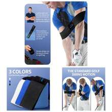 Swing Training Aid - Muscle Connection Swing Corrector Golfers, Arm Elbow Posture Trainer RightLeft Handed Beginners, Trainer Arm Band IndoorOutdoor Club Practice - 黑色 - 查看 1