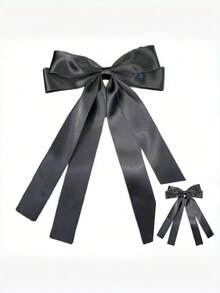 1pc Shiny Satin Ribbon Bow Large Floating Clip Hair Pin For Women, Daily, Party, Festival Wear, Claw Clips, Clips For Hair, Hair Slide, Hair Claws, Bows, Cute
