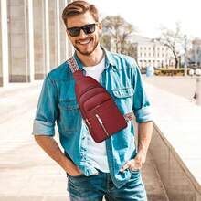 Body Bags Woman Men Sling Bag Chest Bag with Adjustable Strap Crossbody Handbags Women's Crossbody Bags - # D Bolso bandolera rojo para mujer y hombre - Ver 8