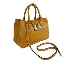 Genuine Hammered Leather Handbag With Removable Shoulder Strap – Dafne Model | Made In Italy - Nero - View 6