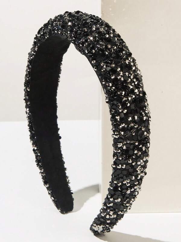 1pc Fashionable Rhinestone Decorated Headband, Minimalist Design, Versatile, Elegant, Luxury Feel, Suitable For Summer ,Makeup ,Hair Band ,Diadema ,Hair Hoop