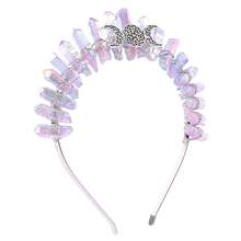 Bubbmi Women Raw Crystal Crown Headband, Natural Rhinestone Tiara, Mermaid Bridal Crown Headwear For Wedding Parties Photography{"Color_name":"LIGHTPURPLE"} - TÍM NHẸ - Xem 2