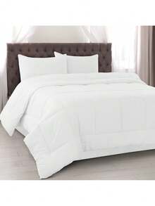 Lux Decor 5-Piece Comforter Set, Soft Microfiber Bedding With Plush Texture, All-Season Comforter, Pillow Shams And Bed Skirt Included, Elegant Hotel Collection Bedding For Bedroom, Guest Room And Home - 白色 - 查看 13