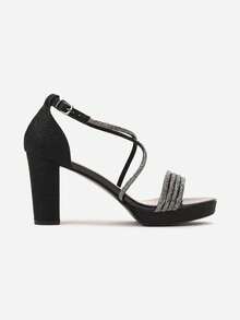Sparkly Platform Heels Women's Evening/Party Sandals Summer - Black - View 3