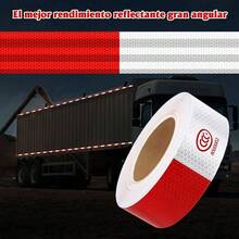 2PCS Cinta reflejante adhesiva de 5x 45, para camiones, vehculos y remolques. Resistente al agua, mejora la visibilidad y la seguridad en la carretera. - inicial - Ver 4