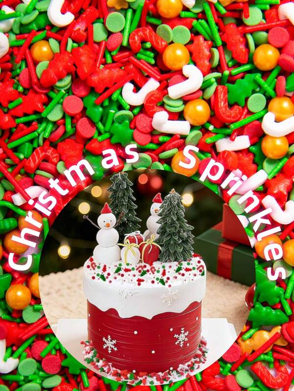 Decoraciones de azúcar para Navidad, adornos para decorar pasteles, decoraciones comestibles de caramelo para hornear, chispas navideñas para cupcakes, galletas, postres y suministros para fiestas, agregando un toque dulce a tus decoraciones navideñas