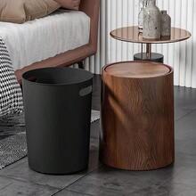Luxury Square/Round Trash Can With Lid, Wood Grain Design, Odor-Proof, No Electricity Required, Suitable For Living Room, Bedroom Kitchen Items Kitchen Accessories Kitchen Kitchen Tools - Multicolor - View 6