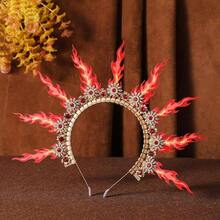 Flame Halo Crown Headpiece Spiked Fire Headband Greek Goddess Headpiece For Women Halloween Renaissance Costume