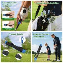 Grip Trainer, 2 Pack Training Aids Correct Hand Position, Muscle Trainer Practice All Levels To Enhance Grip Strength, Precision, Swing Skill - 藍色 - 查看 2