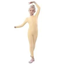 YgneeDom Kids Girls One Piece Spandex Unitards, Long Sleeve Turtleneck Unitard, Full Body Catsuit, Dance Leotard Costumes{"Color_name":"Flesh","Size_name":"Small"} - 肉 - 查看 1