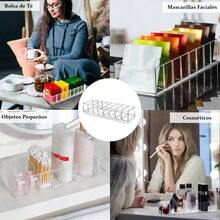 Caja para T con 8 Compartimentos con Tapa Abatible, Organizador de Te para Infusiones, Bolsas de T, Sobres de Caf y Azcar, Porta Te de Acrilico para Nevera, Armario, Despensa, Encimeras de Cocina - sin tapa - Ver 6