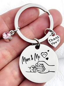 1 件不锈钢特殊钥匙扣，母亲节送给妈妈的礼物，温暖实用的钥匙扣圣诞节 - 彩色 - 查看 3