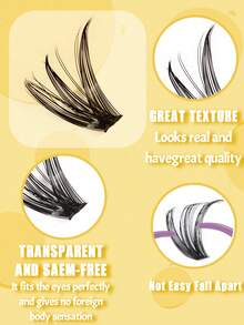 522-Piece D-Shaped, Large-Capacity Eyelash Kit; Includes 30D, 40D, 50D, 60D, 80D, And 100D Volume Lashes; For Natural-Looking Eye Makeup; 10-16mm Length, Mixed-Length, Waterproof Synthetic Mink Fiber; 3D Individual Lash Clusters; Easy To Carry, Reusable; Suitable For Daily Wear, Vacations, Everyday Makeup, Cosplay, Full Makeup Looks, And Daily Use; Eyelash Extensions, Individual Lashes, False Eyelashes.