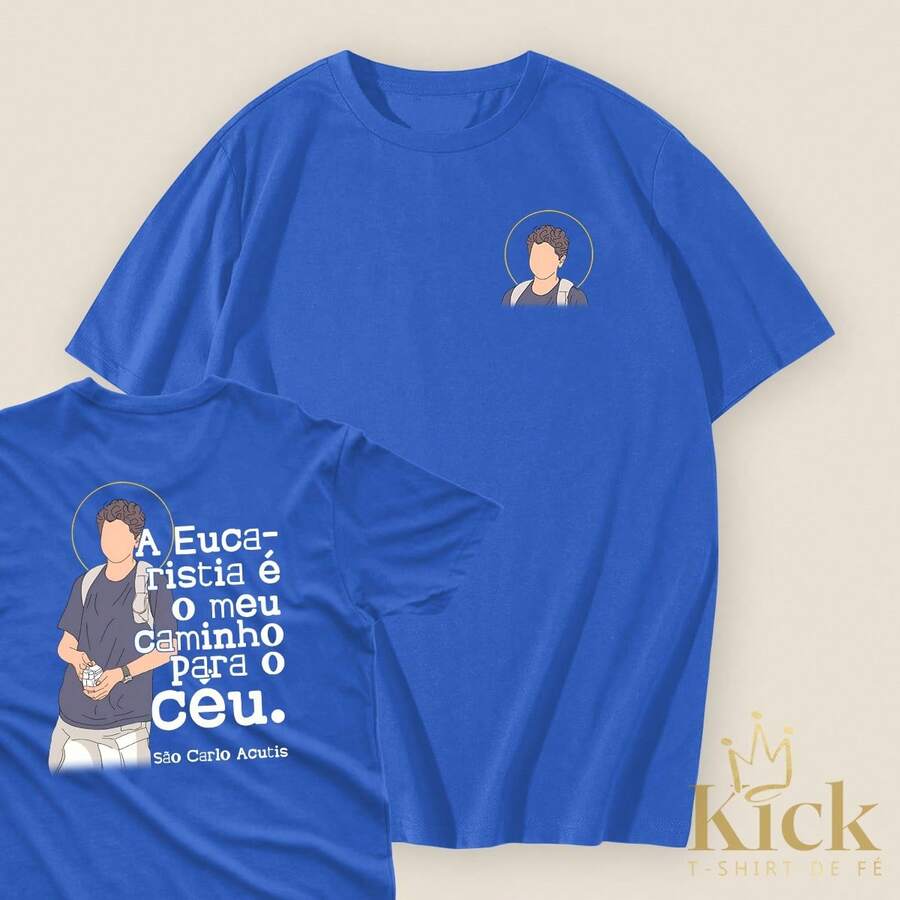 T-Shirt Path To Heaven - Carlo Acutis Unisex Shirt 100% Cotton - Màu xanh lam - Xem 1