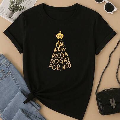 Camiseta Feminina Manga Curta Casual Fresquinha Plus Size