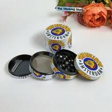 2inch 50mm White Dog Herb Grinder Zinc Alloy Mortar Grass Grinder Mushroom Tobacco Manual Pestle 4-Layers Mill Metal Crusher Cigarette Cigar Tools Smoking Accessories Gift