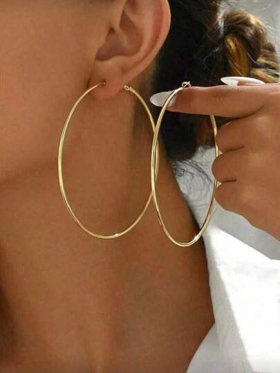 1 Paio di Orecchini a Cerchio Minimalisti e Leggeri, Adatti per l'Uso Quotidiano delle Donne