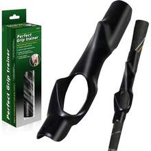 Grip Trainer, Club Grip Trainer Right Hand, Grip Swing Training Aid Golfer Proper Hand Position, Attaches To Most Handles - 黑色 - 查看 2