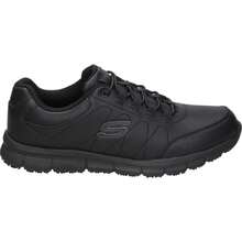 SKECHERS | Skechers Work：Nampa Osil 男士工作鞋 – 黑色彈力繫帶工作鞋 – 防滑記憶泡棉鞋底 – 舒適 – 型號 200272EC-BLK - 黑色 - 查看 1
