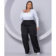 Plus Size Pants - Black - View 5