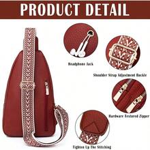 Body Bags Woman Men Sling Bag Chest Bag with Adjustable Strap Crossbody Handbags Women's Crossbody Bags - # D Bolso bandolera rojo para mujer y hombre - Ver 4