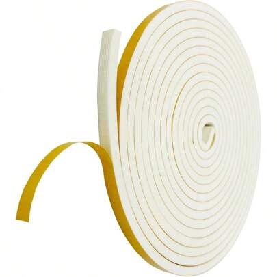 Weather Stripping Foam Tape, 17 Ft Door Seal Strip, EVA Material, High Density 14 Thick, No Residue Adhesive, Weatherproof Door Seal Strip Sliding Door, White 38 Wide