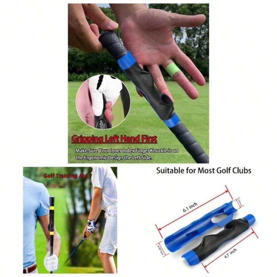 2 Pcs Grip Trainer, Lightweight Training Aid To Help Train Correct Hand Position, Right Hand Swing Trainer - 黃色/藍色 - 查看 1