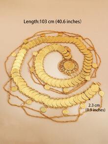 1 st. Boho Guld Kedja Retro Koppar Guldpläterad Kroppskedja Sexig Navel Kedja För kvinnor Datekväll Business Fester Och Bröllop