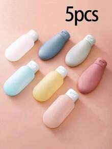 Set de călătorie 1/3/5 piese, design extrudabil, portabil, etanș, reutilizabil, recipient cosmetic reîncărcabil, potrivit pentru articole de toaletă, șampon, gel de duș și loțiune, articole esențiale de călătorie, rechizite școlare, camping în vacanță, articole esențiale de vacanță, accesorii de vacanță, mini, plajă de vacanță, colecție de baie, colecție de dormitor, capacitate mare