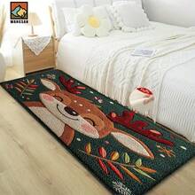 1 Stück/2 Stücke Weihnachts-Rentier mit Geweih Muster Badezimmer Antirutschmatte, Kunstkaschmir Material, Plüsch Dekoration geeignet für Badezimmer, Türeingänge, Küchen & Festliche Dekorationen, Maschinenwaschbar, Geschenkidee - Verschiedenfarbig - Übersicht 6