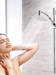 Leistungsstarker Regenduschkopf – Hochdruck-Duschkopf – Großer quadratischer Duschkopf aus Chrom – Universeller Ersatz für Duschzubehör