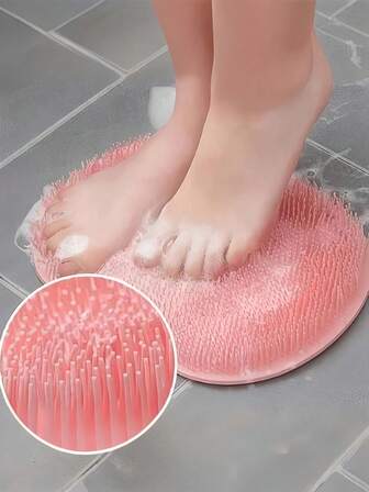Heavy Weight Silicone Foot Wash Massage Pad, For Shower, Exfoliating, Cleaning Feet, Scrubbing And Back Washing Multi-Functional Lazy Back Rubbing Massage Bath Brush Non-Slip Mat Suction Cup Foot Rubbing Mat Bathroom Foot Washing And Rubbing Mat The Material Tends To Be On The Harder Side.Room Decor,Halloween Decor,Halloween,Fall Decor,Christmas Halloween Christmas Decorations