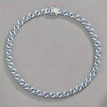 Miami Cuban Chain 9MM Iced Necklace Gift For Men And Women - 粉色 - 查看 11