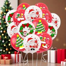 Set de 17 piezas de globos decorativos para fiesta de Navidad, cajas de regalo de Papá Noel, globos con estampado de árbol de Navidad, para decoración de globos de Feliz Navidad, globos para fiesta de Año Nuevo