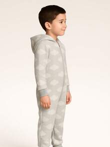 Young Boys Pajamas - Light Grey - View 3