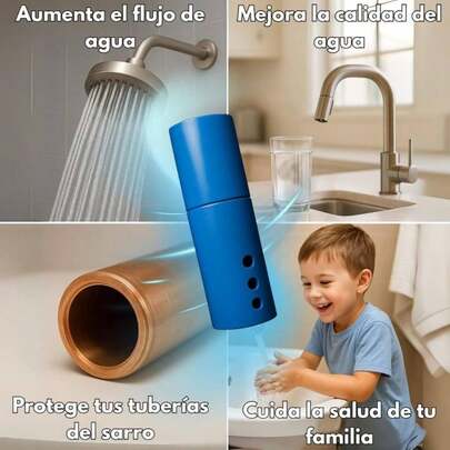 Sistema Dual Antisarro y Desinfectante para Cisterna 3 Meses. Filtro de Agua, Cartucho Desinfectante y Descalcificador de agua para Cisterna, Depsito de Agua y Tinacos de 1, a 2, 500 L