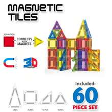 ODAPTO 20/38/60pcs Mini Magnetic Tile Toys With Metal Box, Portable Magnetic Building Blocks, Convenient For Play & Storage, Suitable For Festival & Birthday Gifts