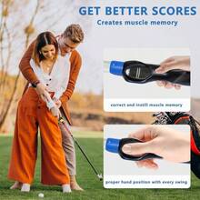 Grip Trainer, Club Grip Trainer Right Hand, Grip Swing Training Aid Golfer Proper Hand Position, Attaches To Most Handles - 藍色 - 查看 5