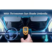 2025 Paraguas para parabrisas de coche, plegable, bloqueador de calor y, visualizacin frontal para coches, SUV, camiones, fcil de instalar, 55x 31 pulgadas, altamente duradero - Plata/Negro - Ver 9